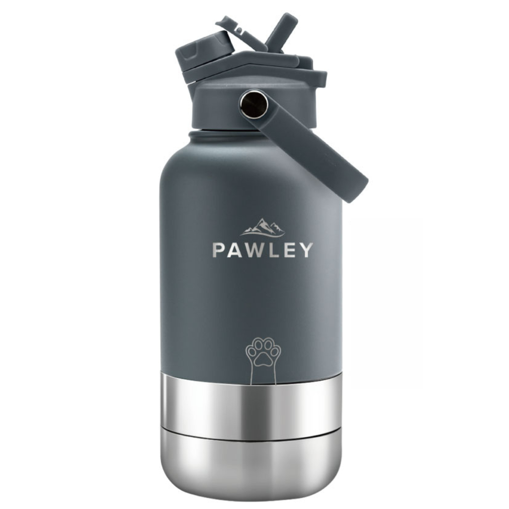 Gourde pour Chien Isotherme 3-en-1 | Inox 1L + 2 Gamelles | PAWLEY