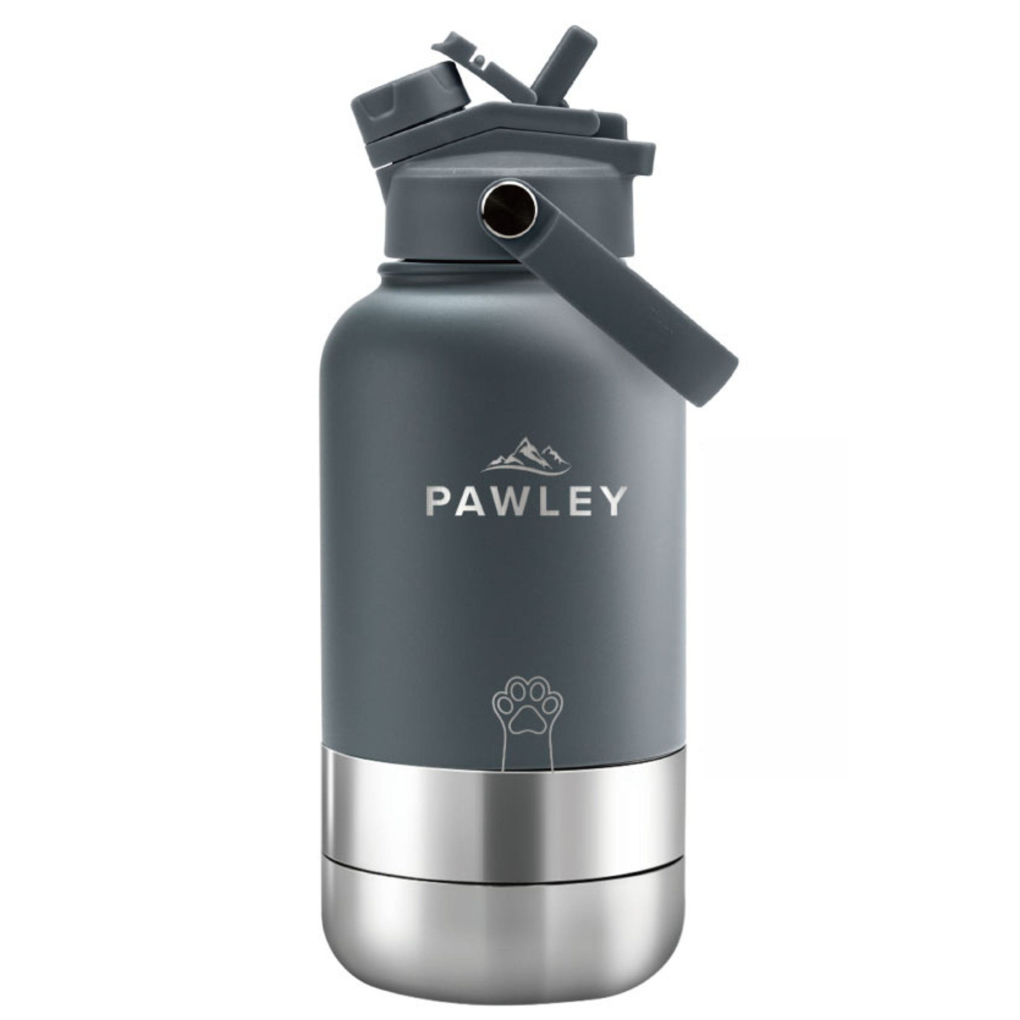 Gourde pour Chien Isotherme 3-en-1 | Inox 1L + 2 Gamelles | PAWLEY