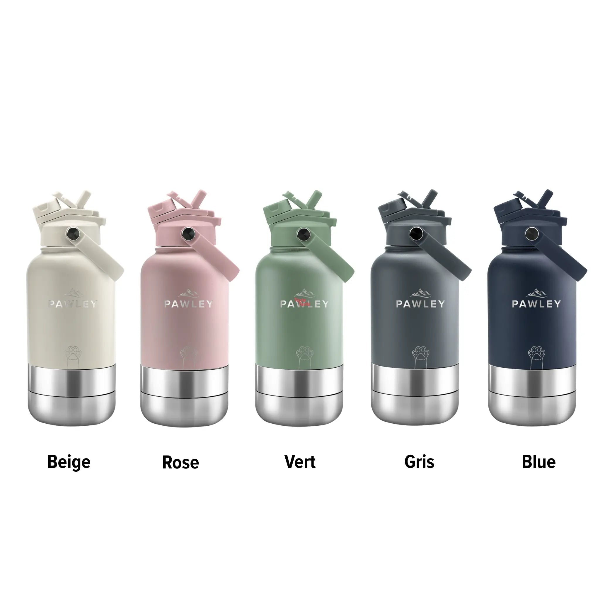 Gourde pour chien isotherme 3-en-1 Inox 1L + 2 Gamelles PAWLEY - PAWLEY